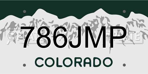 786JMP Colorado License Plate
