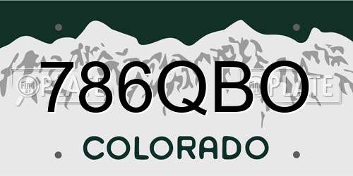 786QBO Colorado License Plate