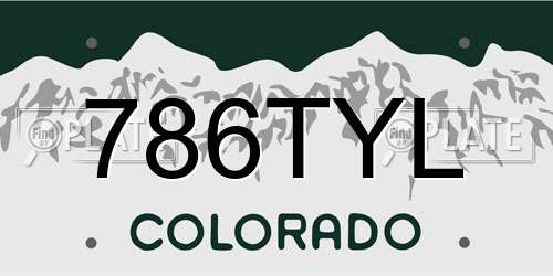 786TYL Colorado License Plate