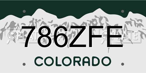 786ZFE Colorado License Plate