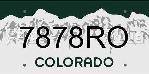 7878RO Colorado License Plate