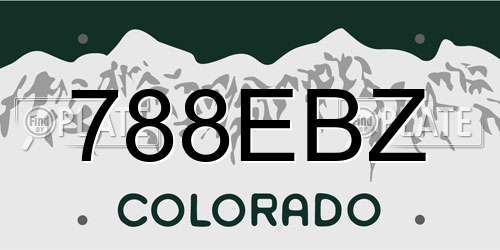 788EBZ Colorado License Plate