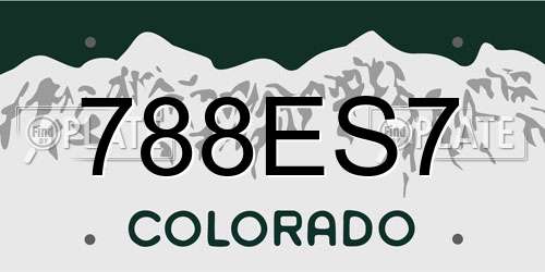 788ES7 Colorado License Plate