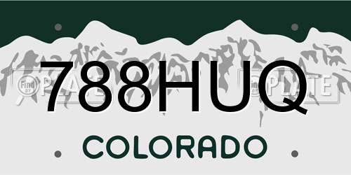 788HUQ Colorado License Plate