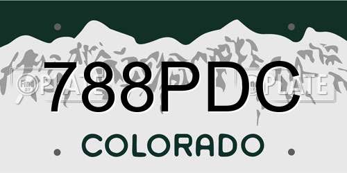 788PDC Colorado License Plate