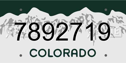 7892719 Colorado License Plate