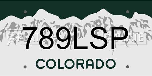 789LSP Colorado License Plate