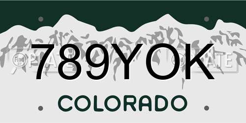 789YOK Colorado License Plate