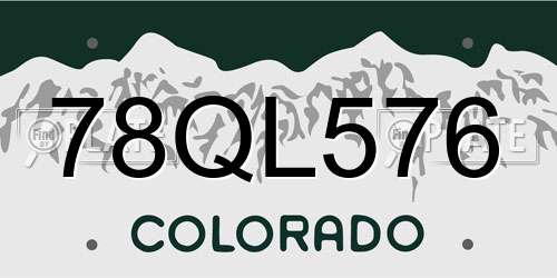 78QL576 Colorado License Plate