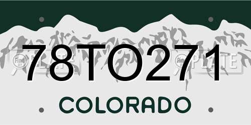 78TO271 Colorado License Plate