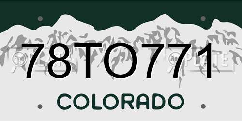 78TO771 Colorado License Plate