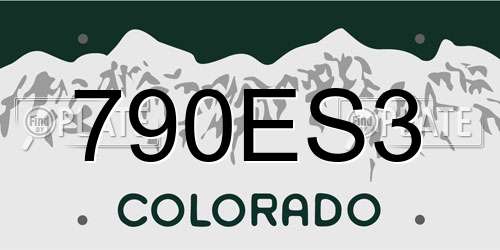 790ES3 Colorado License Plate