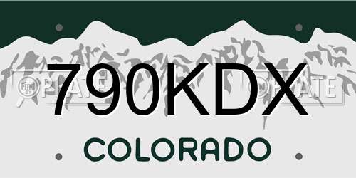 790KDX Colorado License Plate