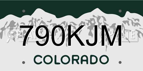 790KJM Colorado License Plate
