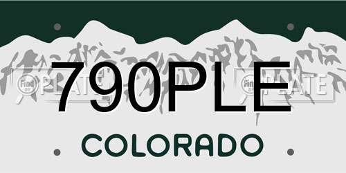 790PLE Colorado License Plate