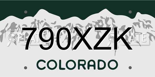 790XZK Colorado License Plate