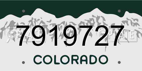 7919727 Colorado License Plate