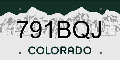 791BQJ Colorado License Plate