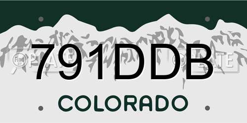 791DDB Colorado License Plate