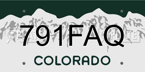 791FAQ Colorado License Plate
