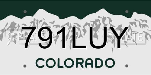 791LUY Colorado License Plate