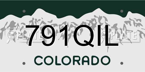 791QIL Colorado License Plate