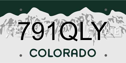 791QLY Colorado License Plate