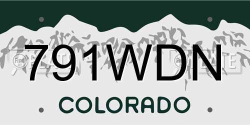 791WDN Colorado License Plate