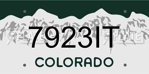 7923IT Colorado License Plate