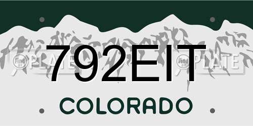 792EIT Colorado License Plate
