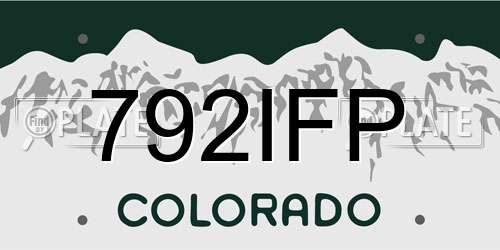 792IFP Colorado License Plate