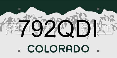 792QDI Colorado License Plate