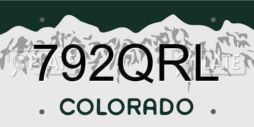 792QRL Colorado License Plate