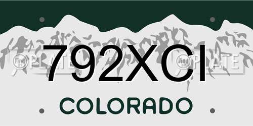 792XCI Colorado License Plate