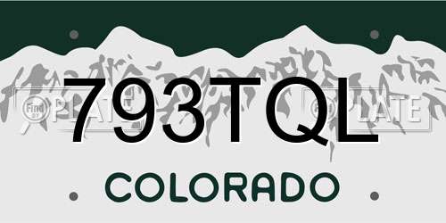 793TQL Colorado License Plate