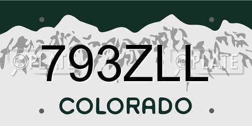 793ZLL Colorado License Plate