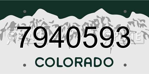 7940593 Colorado License Plate