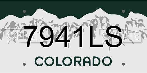7941LS Colorado License Plate