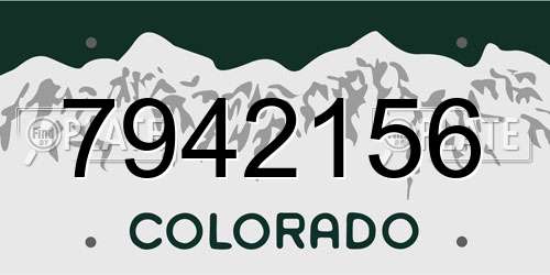 7942156 Colorado License Plate
