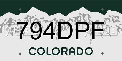794DPF Colorado License Plate