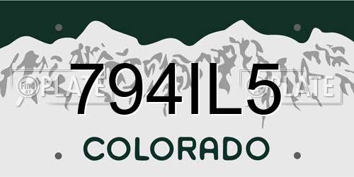 794IL5 Colorado License Plate