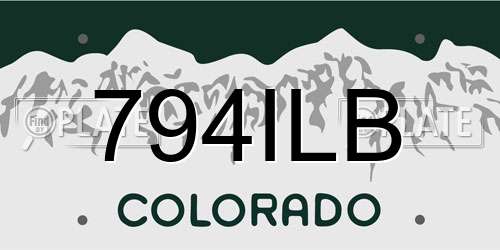794ILB Colorado License Plate