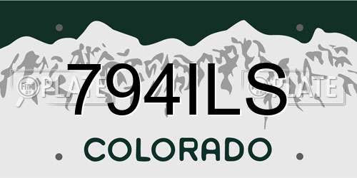 794ILS Colorado License Plate