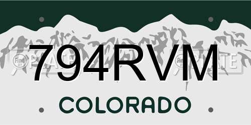794RVM Colorado License Plate
