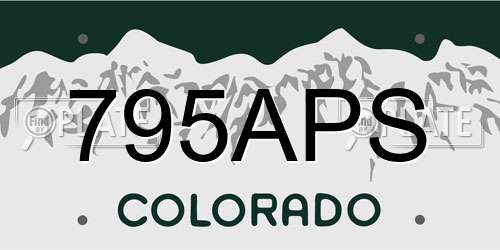795APS Colorado License Plate