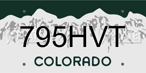 795HVT Colorado License Plate