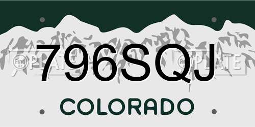 796SQJ Colorado License Plate