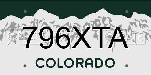 796XTA Colorado License Plate