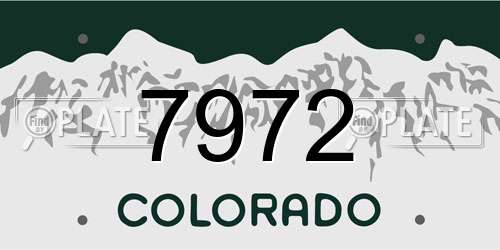 7972 Colorado License Plate