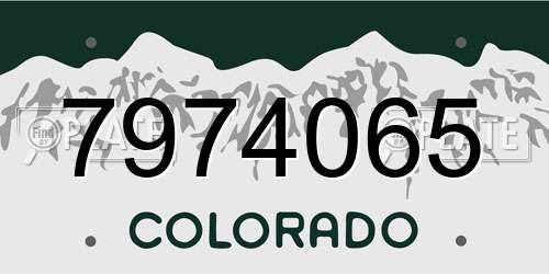 7974065 Colorado License Plate